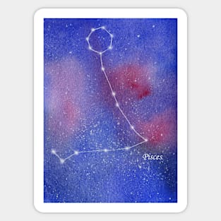 Pisces Zodiac with Galaxy Sticker